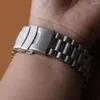 Uhrenarmbänder Edelstahlarmband Armband 20mm 22mm 24mm Damen Herren Massive Verbindungen Metall gebürstetes Band für Gear S3 Zubehör