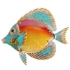 Home Metal Fish Artwork for Garden Decoration Outdoor Animal with Glass Painting Fish for Garden Statues and Sculptures T200117306L