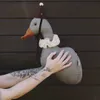 Acessórios para casa de bonecas animais de desenho animado brinquedos de pelúcia pato em forma de cisne enfeites de cabeça pingentes de parede decoração de quarto infantil adereços de fotografia 230719