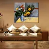 モダンアブストラクトキャンバスアートVase Paul Cezanne手作りの油絵のような現代の壁の装飾の中の生命の花