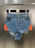 Dames Tweedelige broek DEAT Trend Denim Shorts Set Contrast Kleur Patchwork Sexy Strapless Hoge taille Gestreepte jeans Dames 2023 Zomer 11XX3410 230719