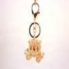 Whole Retail alloy crystal Gold Plated Pumpkin Carriage Cartoon Keychain Metal For Girl Gift217u