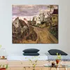 Abstract Canvas Art Village Road Paul Cezanne Painting Decor moderno artigianale per bagno