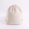50pcs lot Natural Color Cotton Bags 8x10 9x12 13x18cm Drawstring Gift Bag Pouches Muslin Candy Gifts Jewelry Packaging Bags T200602320
