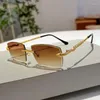 Sunglasses Design Vintage Rimless Women 2023 Fashion Trendy Snake Frame Cutting Gradient Sun Glasses For Men UV400