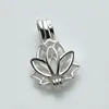 Ciondolo fiore di loto piccolo medaglione in argento sterling 925 regalo amore che desidera gabbia di perle 5 pezzi286D