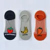 Women Socks 3 Pairs Silk For Invisible Thin Transparent Cute Fruit Gilrs Shallow Mouth Boat