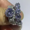 Cluster Ringe Choucong Einzigartiger Luxusschmuck 925 Sterling Silber Rundschliff Weißtopas CZ Diamant Paar Ehering Ring für Frauen
