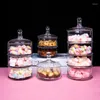 Storage Bottles Crystal Candy Jar Glass With Lid Sugar Cute Creative Bowl Upper And Lower Lattice Can Be Separated