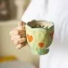 Tubllerzy Ręcznie malowany kwiat ceramiczny kubek kawy domowe biuro z sosem śniadaniowe sok z mleka herbata Prezent Bezpieczeństwo mikrofalowe 230719
