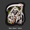 Big Grim Reaper skalle broderade lappar för klädjärn på kläder punk patch diy märke klistermärken plagg applikationer hela262m