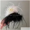 Клипы для волос Barrettes Fashion Black White Ostrich Feather Claws 2023 Осенний Зимний корейский плюшевый пушистый клип.