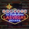24 x 20 „Welcome to Fabulous Las Vegas Nevada“ Echtglasröhre Neonlichtschild Bier Bar Pub Party Visuelles Kunstwerk Gift275t