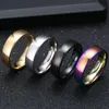 Bulk lots 100pcs Mix lot GOLD SILVER BLACK RAINBOW 6mm Stainless Steel Wedding Rings Simple Band Engagement Rings Unisex 234W