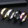 Massenlose 100 Stück, gemischte Menge, GOLD, SILBER, SCHWARZ, REGENBOGEN, 6 mm, Edelstahl, Eheringe, einfache Band-Verlobungsringe, Unisex, 234 W