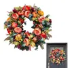 Decorative Flowers Thanksgiving Wreath Peony And Pumpkin Artificial Rose Flower Garland Hanging For Wedding Home Front Door Wall