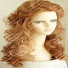 2018 nova peruca Strawberry Blonde Fofo cabelo encaracolado onda de moda mulheres wig1949