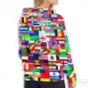 Men's Hoodies Mens Sweatshirt For Women Funny International Flags Collage Print Casual Hoodie Streatwear