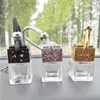 Wholesale Car Hanging Diffuser Empty Glass Perfume Fragrance Bottle Gift Design Wooden Metal Cap Scenter Car Air Freshener Fugig