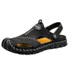 Sandalen Männer 249 Schuhe Dual-Use 2024 Herren Sommer lässig Outdoor Beach Fashion Leder Braun Größe 38-48 's