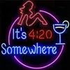 Het is 420 ergens Glas Neon Sign Flex Touw Neon Licht Indoor Outdoor Decoratie RGB Voltage 110V-240V244w