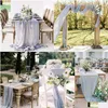 Andra evenemangsfest levererar ny ren chiffong lyxig fast färg TABLEDCLOTH Blue Rustic Boho Bridal Shower Birthday Home Christmas D DHY72