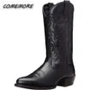 Bottes Hommes Bottes Mi-mollet À La Main Rétro Western Cowboy Bottes Loisirs Casual Automne Baskets Chaussures D'équitation Zapatos Casuales Hombres 230719