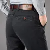 Mężczyzn Pants Icpans jesienne zimowe dżinsowe mężczyźni Casual Men Black Prosty Talle Stretch Męskie spodnie 230719