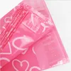 100 stks veel Roze Poly PE Mailer Express Zak 28 42 cm Mail Zakken liefde hart Envelop Self-Seal plastic zakken voor yxy01572090