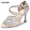 Dance Shoes CINMIDY Dance Shoes For Girls Ballroom Latin Dance Shoes Woman With s Salsa Tango Shoes Blue Women's Wedding Shoes 230719