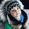 Doll House Accessories Fangle Indian Style Headband Child Feather Flower Headdress Party Hat Baby Po Props Decoration Garland Hair 230719