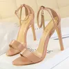 Sandals BIGTREE Shoes Pu Leather High Heels 2023 New Women Heels Sexy Stiletto Heels 11 Cm Party Shoes Color Matching Women Sandals L230720