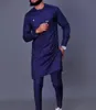 Heren trainingspakken Dashiki Afrikaanse kleding voor mannen Casual groen pak met geometrische print Lange mouw Broek Afrikaans pak voor mannen Set 2 stuks 230719