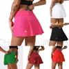 lululemen womens L-07 Pleated Tennis Skirt Lemens Women Gym Clothes Sports Shorts Female Running Fitness Dance Yog Underwear Beach Biker Golf Skirts High Quality