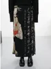 Röcke Tie Dye Black Print Aline Split Langer Rock Harajuku Japanische Streetwear Gothic Faldas Largas Mujer 2023 Fairycore 230720