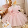 Girl Dresses 2023 Girls' Evening Dress Summer Baby Embroidered Lace Birthday Party Fluffy Formal Thin Sand Princess