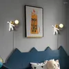 Lampa ścienna okablowanie bezpłatne kreatywne domowe chłopiec sypialnia pokój dziecięcy