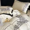 Bedding Sets Natural Lyocell Fibre Soft Silky Summer Cooling Flowers Embroidery Duvet Cover Set Flat/Fitted Bed Sheet Pillowcases