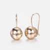 Studörhängen Davieslee 585 Rose Gold Color Womens Snap Closure Round Ball Earring For Women Fashion Wedding Party Jewelry LGE66