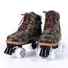 Patins à roulettes en ligne Automne Hiver Chaud En Cuir Patins À Roulettes Chaussures Patins Enfants Adultes Double Rangée 4 Flash Roues Coulissantes Quad Formation Baskets HKD230720