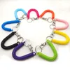 Multicolour Spring Rope Keychain Wrist Theftproof Anti-Lost Stretch Cord Safety Keyring for Bags Wallet Cellphone Accessories