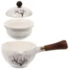 Dinnerware Sets Loose Leaf Tea Cup Small Teapot Rotating Old Fashioned Kettle Making Wood Ceramic Teaware Delicate Office