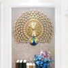 Wall Clocks Big Crystal Peacock Home Decor Clock Modern Design Watches Wedding Decoration Drop