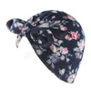 Belles fleurs motif lapin oreilles enfant en bas âge chapeaux mode à la main noué bébé bonnet casquettes imprimer chapeaux cadeaux d'anniversaire