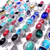 Hele 100 stks Ring Mix Stijlen Antiek Verzilverd Steen Glas Vintage Sieraden Ringen voor Mannen Vrouwen gloednieuwe drop Part2810