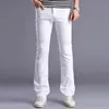 Whole-Men New White Designers Flare Jeans Pantalons Mode Casual Hommes Jambe Large Hommes Étiré Mince Denim Pantalon288b