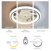 Pendelleuchten Smart Deckenventilator Fans mit Lichtern Fernbedienung Schlafzimmer Dekor Ventilator Lampe 48 cm Luft unsichtbare Flügel einziehbar geräuschlos