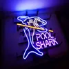 Новая шина Neon Beer Sign Bar Знак настоящий стеклянный неоновый пивной знак Szme 037 Shark 17 14 дюймов344Y