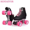 Patins à roulettes en ligne Patins à roulettes à double rangée 4 patins à roulettes pour filles Base en aluminium Polyuréthane PU90A Roues Noir PU Chaussures Rose Roues Livraison HKD230720