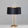 Moderne De Luxe Lumière Verre Designer Lampe De Table Salon Chambre Chevet Tissu Abat-Jour Éclairage À La Maison Luminaires E27 110-240V236l